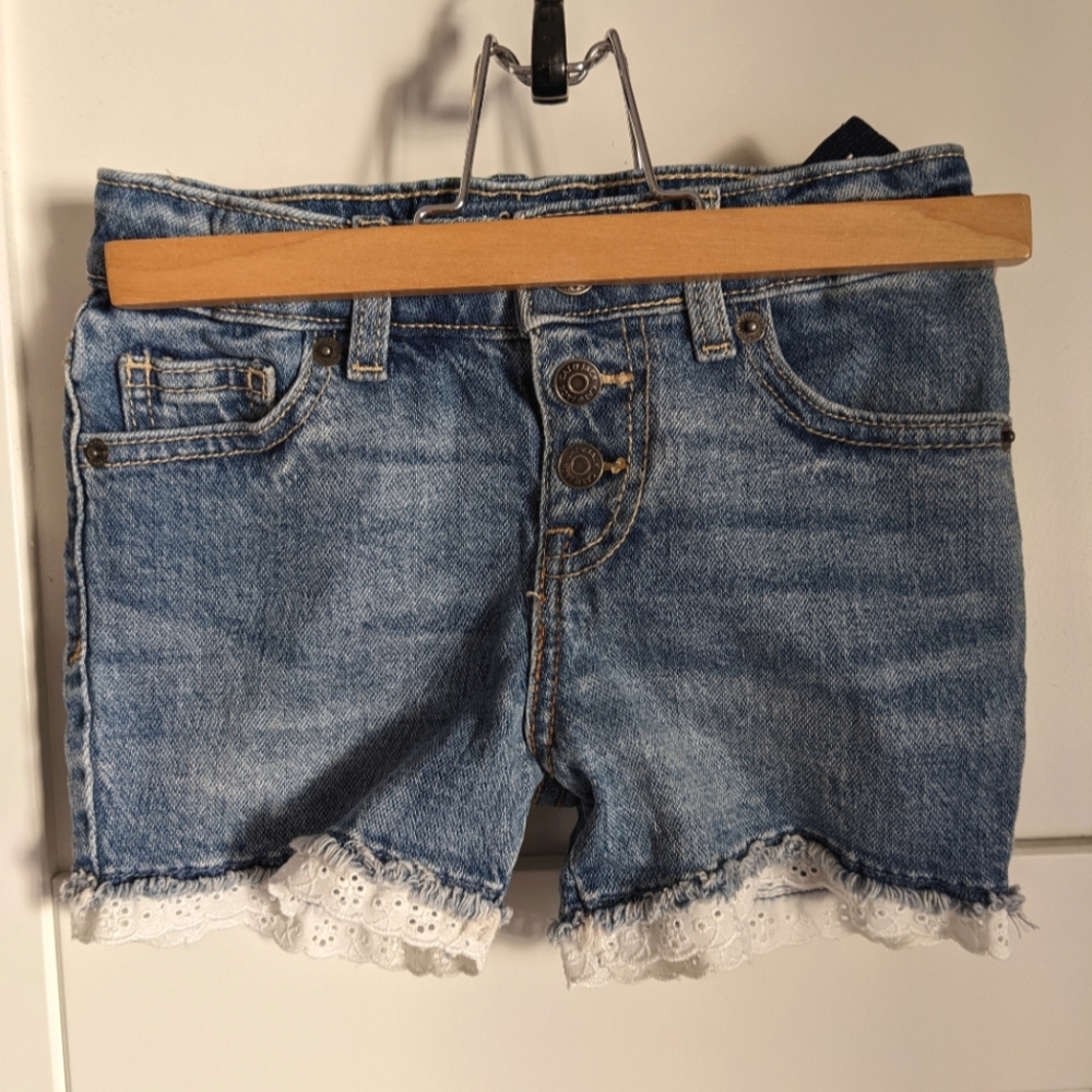 Denim Ruffle Shorts